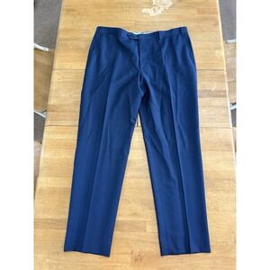 Canali 1934 Dress Pants Mens 38x30 Blue 100% Wool Flat Trousers ITALY